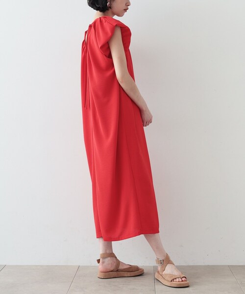 「GALLEST」 ノースリーブワンピース 38 レッド レディース_画像7