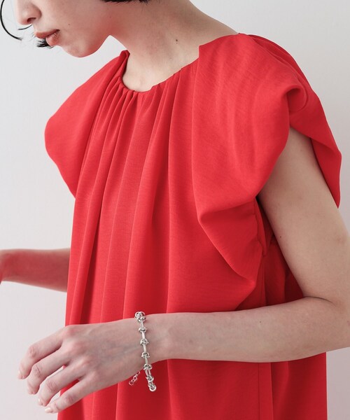 「GALLEST」 ノースリーブワンピース 38 レッド レディース_画像9