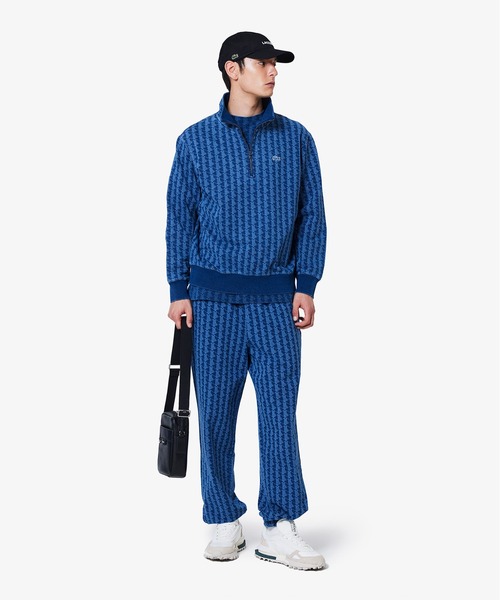 LACOSTE ジャージ インディゴスウェットモノグラムトラックジャケット