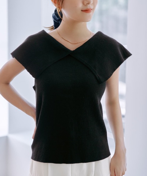 cohina スリットＶネックプルオーバー COHINA(コヒナ)の「スリットVネックニットプルオーバーCBK0005 [通常