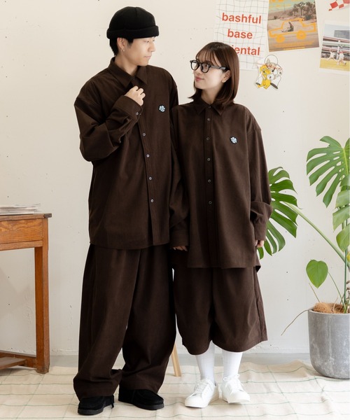 bashful base Oriental シャツ 「bbO」ビッグシルエットコーデュロイ