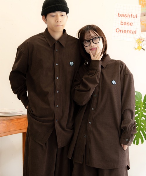 bashful base Oriental シャツ 「bbO」ビッグシルエットコーデュロイ