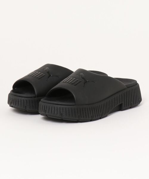 「PUMA」 フラットサンダル 24.0cm ブラック×ブラック レディース_画像4