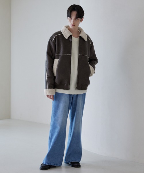 ムートンBoaショートBLN LUENNA ブルゾン アウター 「LUENNA」Fake Mouton Short Boa Jacket