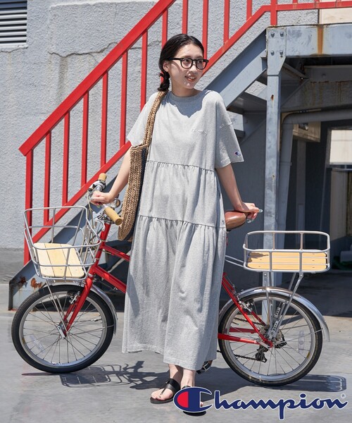 Champion（チャンピオン） 7分袖ワンピース MEDIUM ブラック