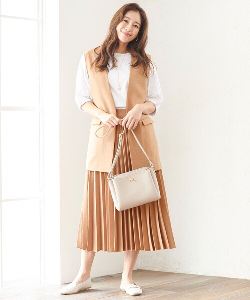 「ANY」 プリーツスカート 1 ベージュ レディース_画像7