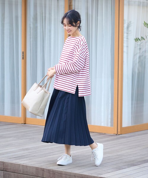 「ANY」 プリーツスカート 1 ベージュ レディース_画像9