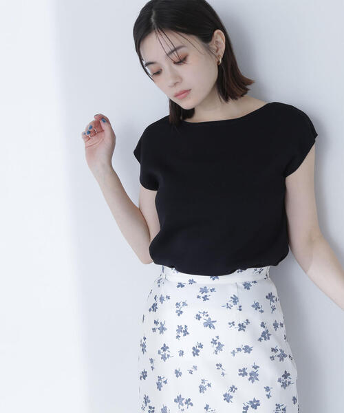 「NATURAL BEAUTY BASIC」 ノースリーブニット FREE ブラック レディース_画像4