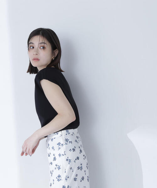 「NATURAL BEAUTY BASIC」 ノースリーブニット FREE ブラック レディース_画像6