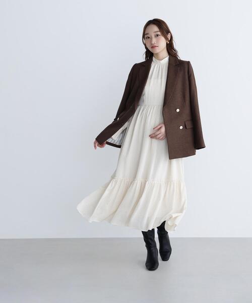 ★新品未使用★24ssナチュラルビューティーベーシック　★ジャガードワンピース NATURAL BEAUTY BASIC（ナチュラルビューティーベーシック