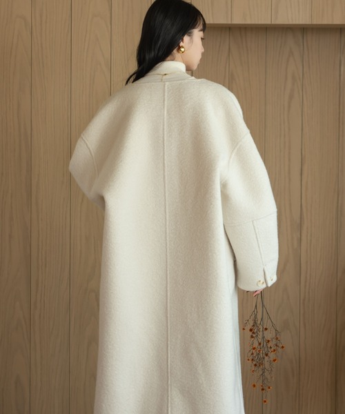 hinari（ヒナリ） コート アウター ブークレノーカラーロングコート