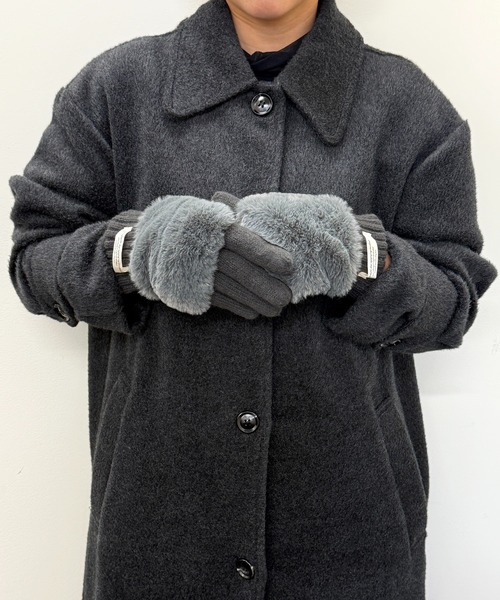 ティペット1点 シュシュ7点 ファー付き手袋2点 SETUP7（セットアップセブン） 手袋 「SETUP7」C'est doux ファー付き