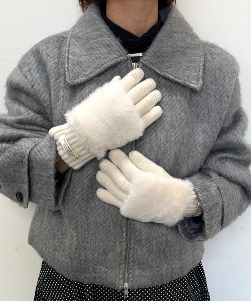 ティペット1点 シュシュ7点 ファー付き手袋2点 SETUP7（セットアップセブン） 手袋 「SETUP7」C'est doux ファー付き