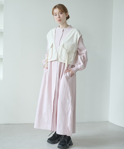 「Crisp」 ベスト FREE カーキ レディース_画像2