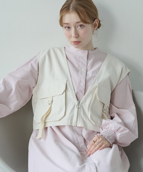 「Crisp」 ベスト FREE カーキ レディース_画像6