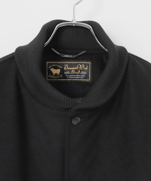 タスマニアウール ウインドシャフト バーシティージャケット　スタジャン タスマニアウール ウインドシャフト バーシティージャケット｜ベーセー