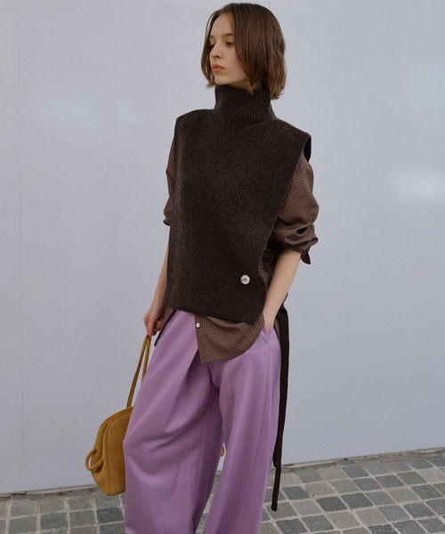 ルシェルブルー 23SS Crafted Knit Vest ニットベスト LE CIEL BLEU（ルシェルブルー） ニット セーター アシンメトリック