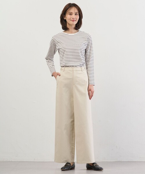 ワイドパンツ パンツ チノストレッチ レディース : ZOZOTOWN Yahoo!店