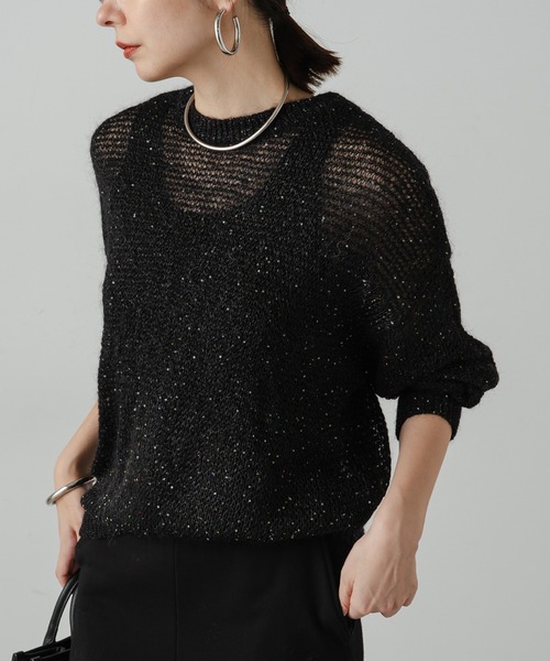 「LOUNGEDRESS」 長袖ニット FREE グレー レディース_画像2