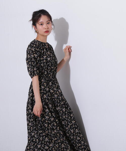 「N.（N. Natural Beauty Basic）」 半袖ワンピース MEDIUM ブラック レディースの画像