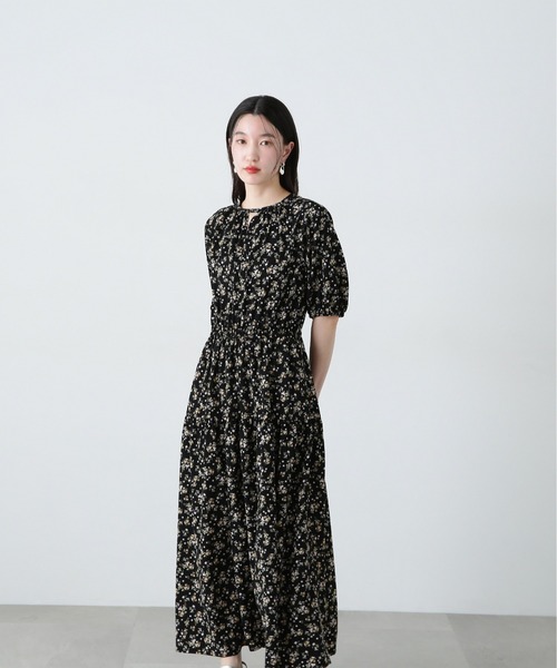 「N.（N. Natural Beauty Basic）」 半袖ワンピース MEDIUM ブラック レディースの画像