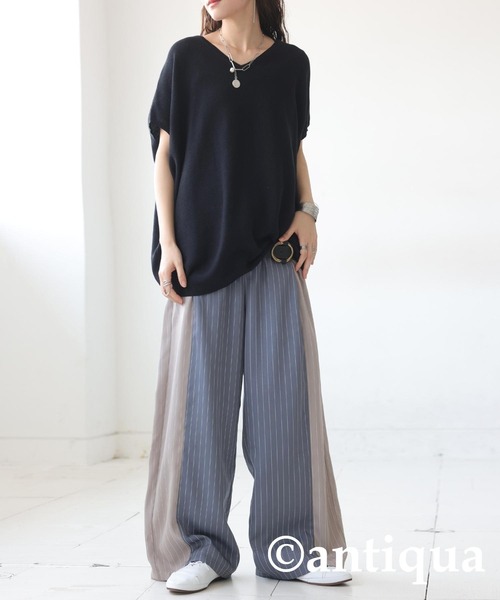 「antiqua」 イージーパンツ LARGE ブルー レディース_画像8