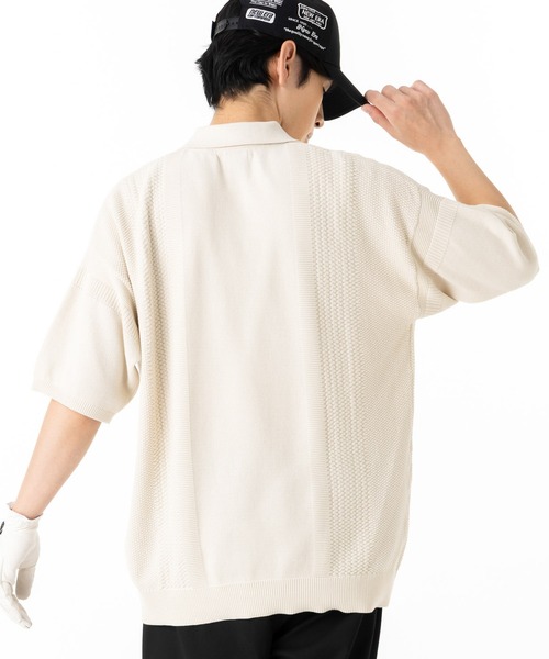 新品 new era半袖 サマーニット メッシュ ポロシャツ ホワイト ゴルフ 半袖 サマーニット メッシュ ポロシャツ オフホワイト | ゴルフ
