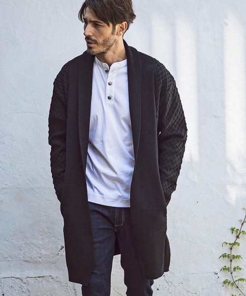 「AKM Contemporary」 ニットカーディガン S ライトグレー メンズ_画像4