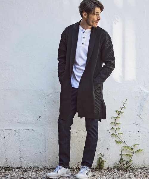 「AKM Contemporary」 ニットカーディガン S ライトグレー メンズ_画像5