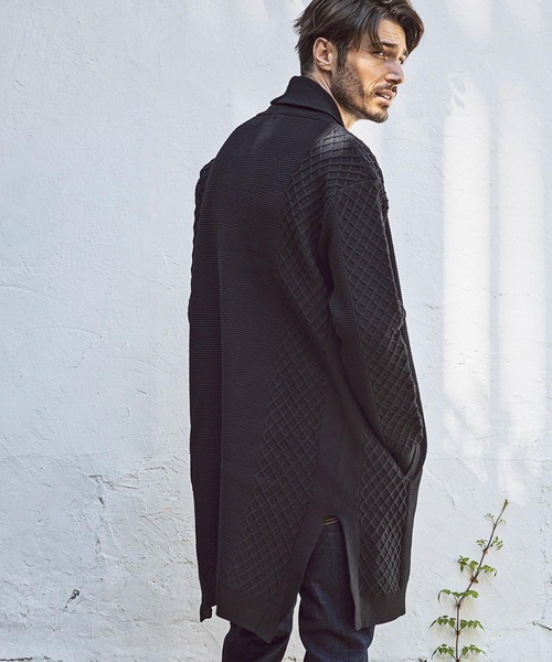 「AKM Contemporary」 ニットカーディガン S ライトグレー メンズ_画像8