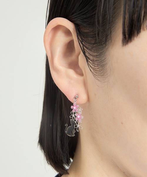 gargle（ガーグル） ピアス ガーグル：SAKURAシリーズ ねこと桜白ねこ