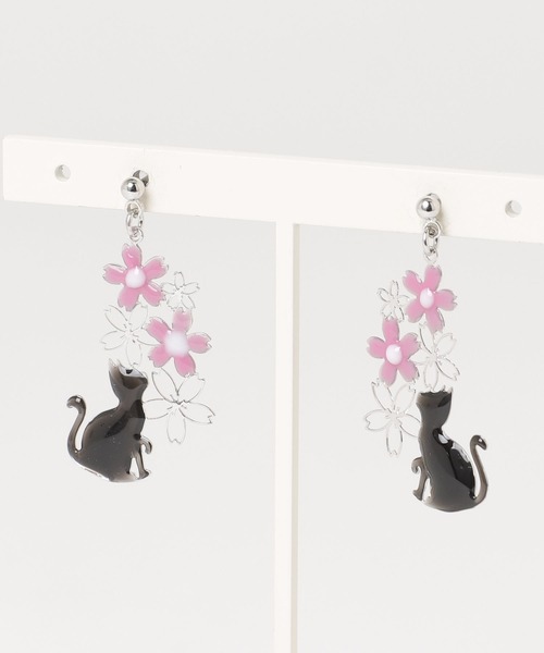gargle（ガーグル） ピアス ガーグル：SAKURAシリーズ ねこと桜白ねこ