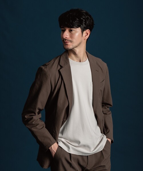 「THE SHOP TK 」 テーラードジャケット 02 オリーブ メンズ_画像4