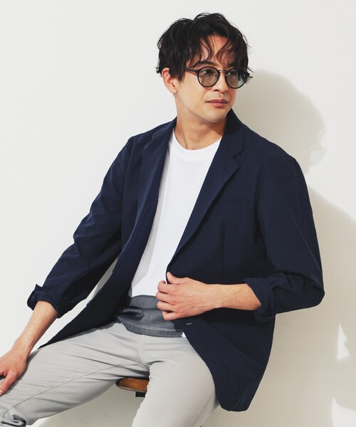 「THE SHOP TK 」 テーラードジャケット 02 オリーブ メンズ_画像9