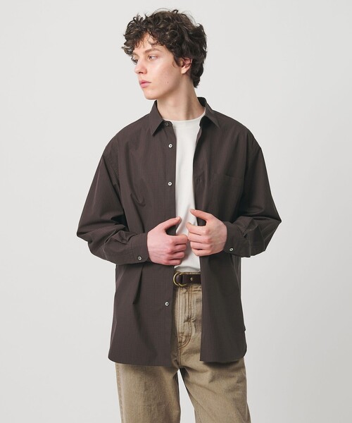 ACCUSE / オリーブ ポプリン レギュラーカラー シャツ トップス 長袖 UNITED ARROWS（ユナイテッドアローズ） シャツ カリビアーナミルズ