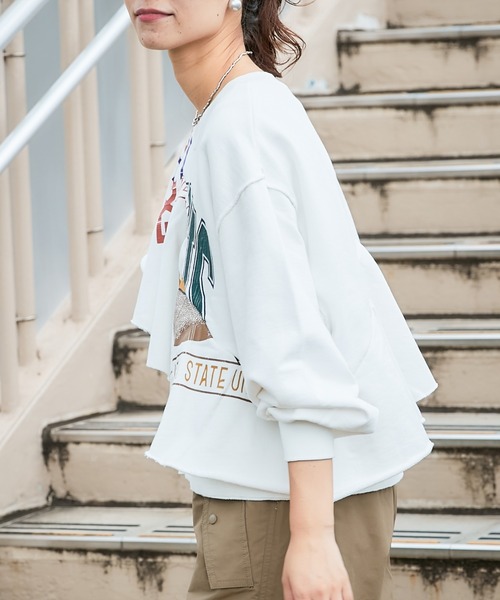 「etsinta」 スウェットカットソー ONE SIZE チャコールグレー レディース_画像5