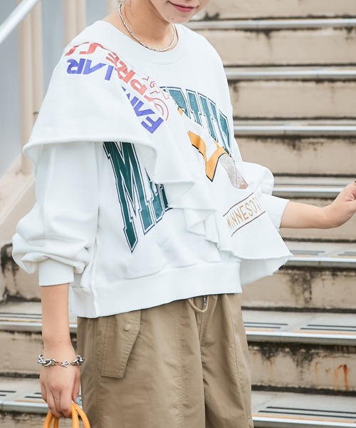 「etsinta」 スウェットカットソー ONE SIZE チャコールグレー レディース_画像7