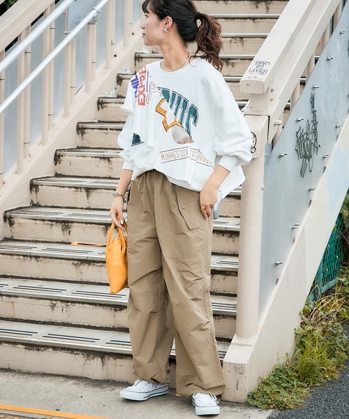 「etsinta」 スウェットカットソー ONE SIZE チャコールグレー レディース_画像8