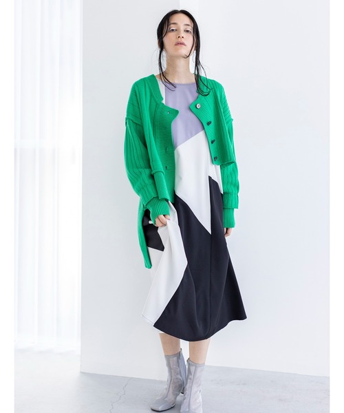 「OSMOSIS」 長袖ワンピース ONE SIZE ブラウン レディース_画像8