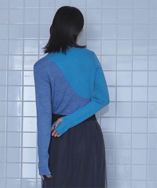「miette」 長袖ニット FREE ブルー レディース_画像5
