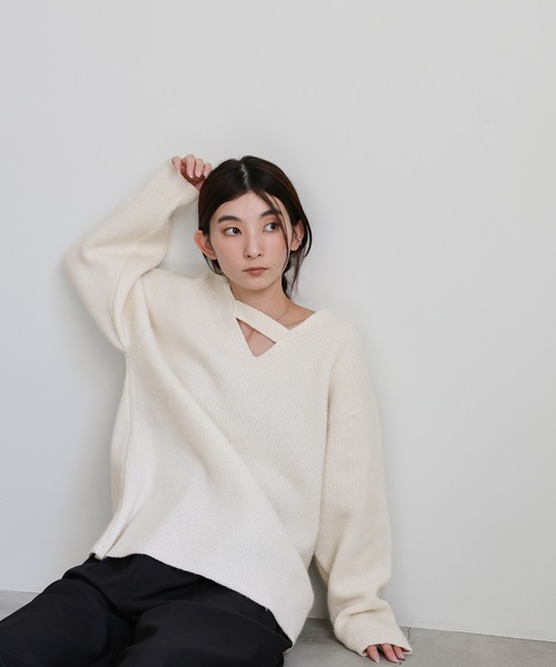 「select MOCA」 長袖ニット FREE グレー レディース_画像2