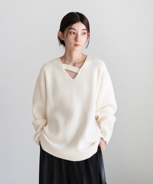 「select MOCA」 長袖ニット FREE グレー レディース_画像7