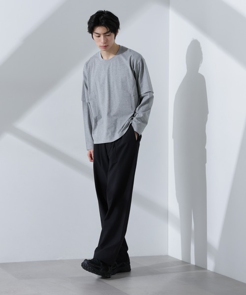 「NANO universe」 イージーパンツ M ダークグリーン メンズ_画像5