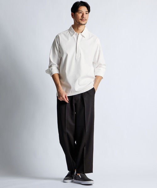 LANVIN en Bleu ワイドパンツ スラックス コードレーン メンズ