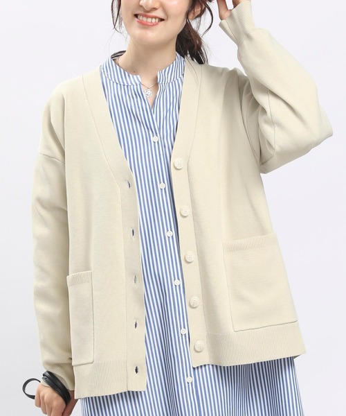 「GLOBAL WORK Smile Seed Store」 ニットカーディガン SMALL アイボリー レディース_画像5