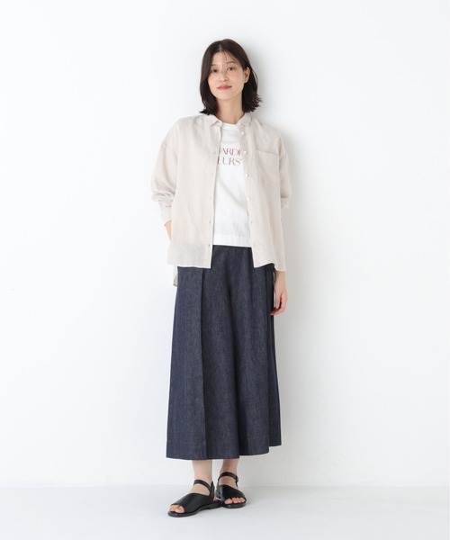 human woman（ヒューマンウーマン） ブラウス シャツ 「名品/リネン100 
