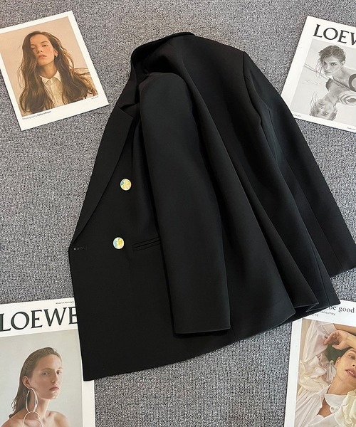 「BLANC FICELLE」 テーラードジャケット M ブラック レディース_画像6