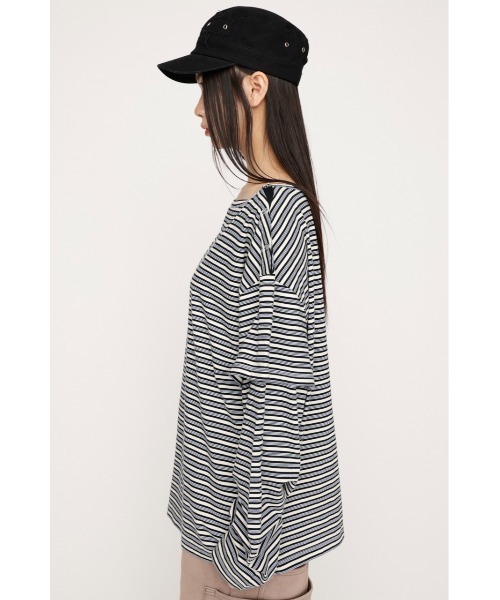 SLY（スライ） tシャツ ASYMMETRY BORDER L/S TOPS アシンメトリー