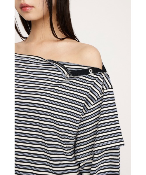 SLY（スライ） tシャツ ASYMMETRY BORDER L/S TOPS アシンメトリー