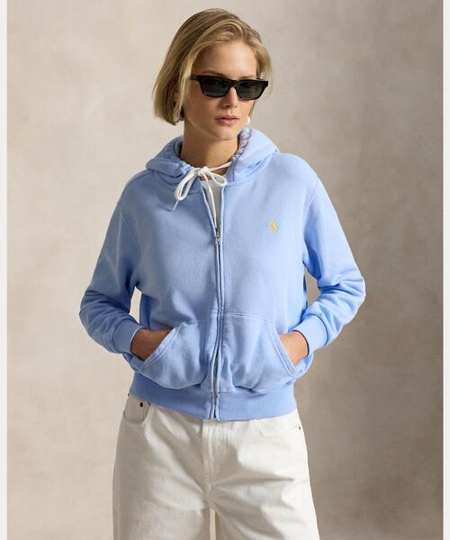 ★Ralph Lauren 水色 ジップパーカー ★ POLO RALPH LAUREN（ポロ・ラルフローレン） パーカー ライトウェイト